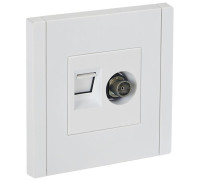 Розетка 2-м TV+RJ45 кат.5E FORTE&PIANO FP236 бел. IEK FP-AK20-1-K01
