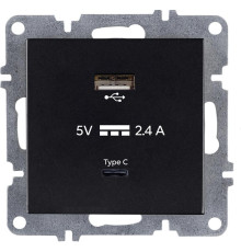 Розетка LAVIN/KAREN USB + TYPE-C механизм черн. ARVIA 50 07 2000 304