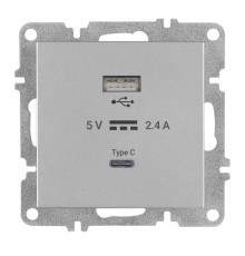 Розетка LAVIN/KAREN USB + TYPE-C механизм сер. ARVIA 50 03 2000 304