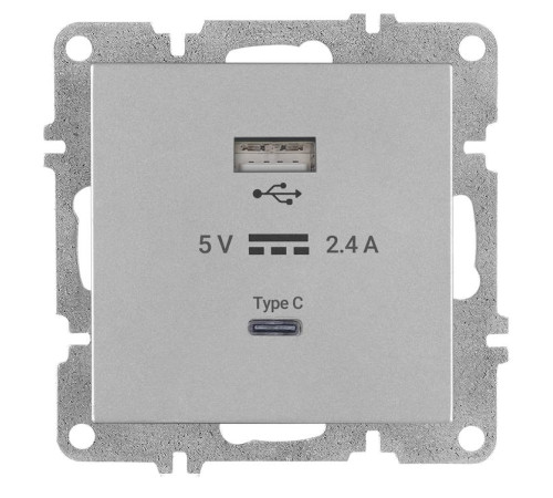 Розетка LAVIN/KAREN USB + TYPE-C механизм сер. ARVIA 50 03 2000 304