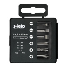 Набор бит SL/PZ/PH Industrial 50мм в кейсе 6 бит FELO 03092516