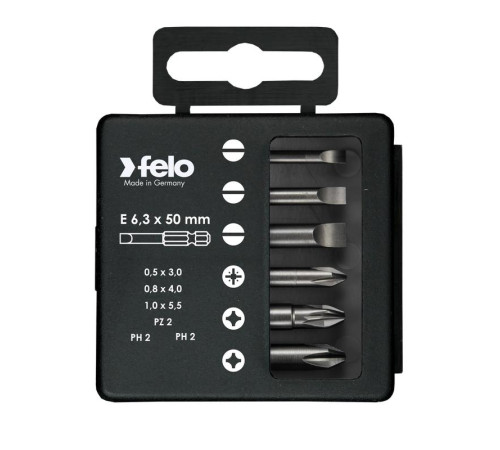 Набор бит SL/PZ/PH Industrial 50мм в кейсе 6 бит FELO 03092516