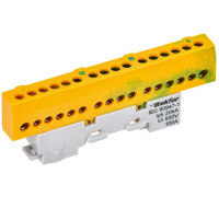 Шина PE дюймземлядюйм изол. на универс. держ. 6х9-16-ЖЗ TEKFOR IEK TF-NN10-16-KL-K52