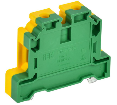 Колодка клеммная CTS-PEN земля 16кв.мм жел./зел. IEK YCT11-00-K52-016