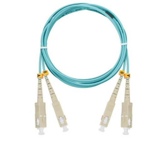 Патч-корд NMF-PC2M3C2-SCU-SCU-001 волоконно-оптический соед. многомод. 50/125мкм стандарта ОМ3 SC/UPC-SC/UPC двойн. LSZH нг(В)-HFLTx 2мм аква 1м NIKOMAX NMF-PC2M3C2-SCU-SCU-001