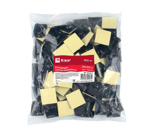Площадка самоклеящаяся 25х25мм черн. (уп.100шт) EKF plc-25x25-b