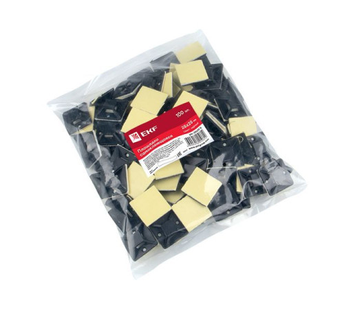 Площадка самоклеящаяся 25х25мм черн. (уп.100шт) EKF plc-25x25-b