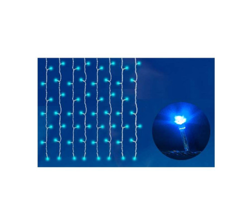 Гирлянда занавес светодиодная ULD-C2030-240/DTA BLUE IP20 с контроллером 240LED 2х3м прозр. син. Uniel 07942