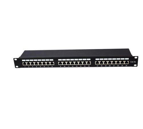 Патч-панель 19 1U экранированная кат.5e 24 порта RJ-45 Dual IDC TOKOV Eletrcic TKE-PP-5E-1U-24P-STP