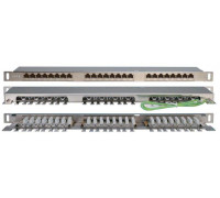 Патч-панель PPHD-19-24-8P8C-C6-SH-110D высокой плотн. 19 дюйм 0.5U 24 порта RJ45 кат. 6 Dual IDC экран. Hyperline 46091
