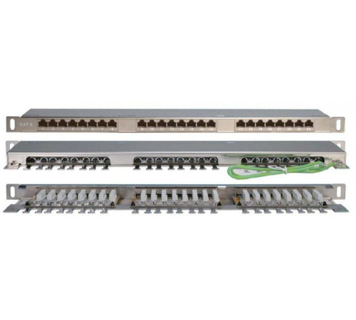 Патч-панель PPHD-19-24-8P8C-C6-SH-110D высокой плотн. 19 дюйм 0.5U 24 порта RJ45 кат. 6 Dual IDC экран. Hyperline 46091