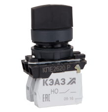 Переключатель КПЕ1631Р-черный-3но+1нз-ручка-фикс-2поз-IP65 КЭАЗ 274307