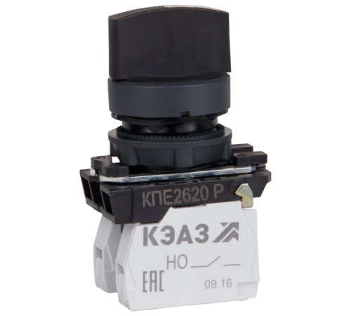 Переключатель КПЕ1631Р-черный-3но+1нз-ручка-фикс-2поз-IP65 КЭАЗ 274307