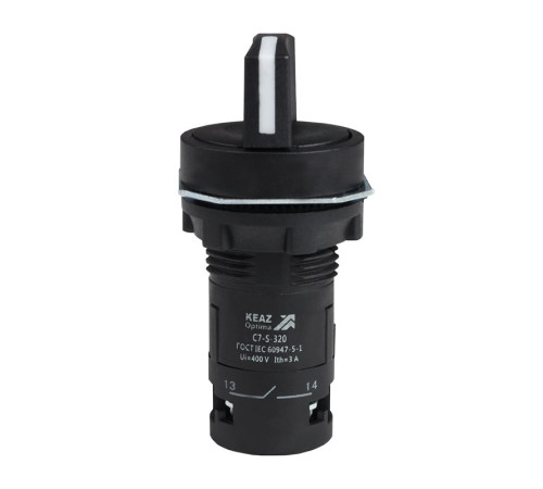 Переключатель 3 положения OptiSignal Compact D22 С7-S-320 черн. 2НО XB7ND33 КЭАЗ 362138