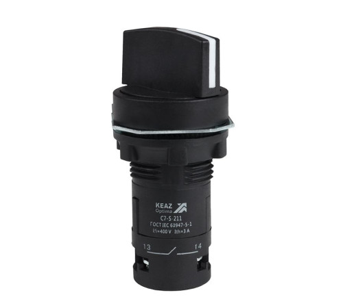Переключатель 2 положения OptiSignal Compact D22 С7-S-211 черн. 1НО+1НЗ XB7ND25 КЭАЗ 362136