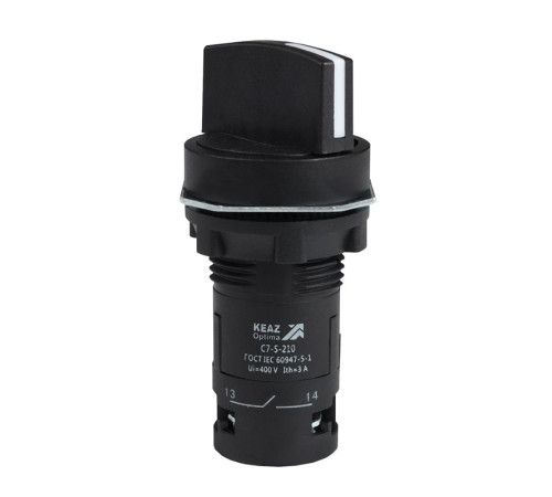 Переключатель 2 положения OptiSignal Compact D22 С7-S-210 черн. 1НО XB7ND21 КЭАЗ 362133
