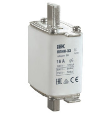 Вставка плавкая ППНИ-33 16А габарит 00 IEK DPP10-016