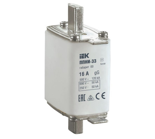 Вставка плавкая ППНИ-33 16А габарит 00 IEK DPP10-016
