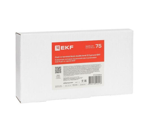 Колодка клеммная пружинная двухуровневая 2.5 Push-in земля EKF PIT-2.5-double-pe