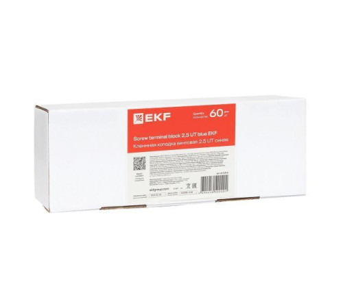 Колодка клеммная винтовая 2.5 UT син. EKF scr-ut-2.5-b