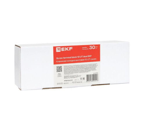 Колодка клеммная винтовая 10 UT син. EKF scr-ut-10-b
