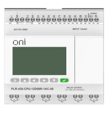Модуль ЦПУ ПЛК 430 12 DI 6 RO 220В AC с экраном ONI PLR-430-CPU-12D06R-1AC-00