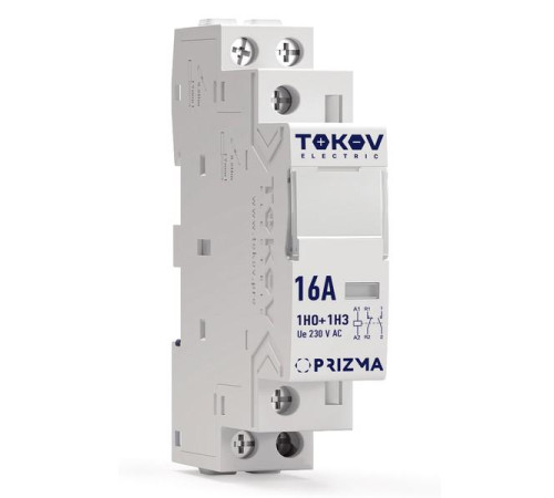 Контактор модульный 18мм 16А 230В АС 1НО 1НЗ PRIZMA TOKOV ELECTRIC TKE-PZ-MC-1-16-230-11