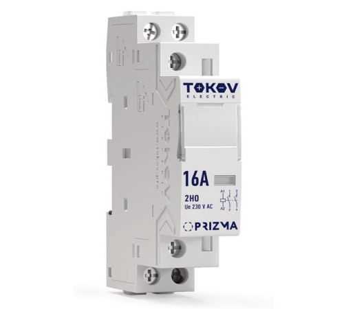 Контактор модульный 18мм 16А 230В АС 2НО PRIZMA TOKOV ELECTRIC TKE-PZ-MC-1-16-230-20