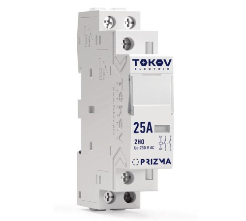 Контактор модульный 18мм 25А 230В АС 2НО PRIZMA TOKOV ELECTRIC TKE-PZ-MC-1-25-230-20