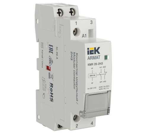 Контактор модульный KMR 20А 230В AC 2НЗ ARMAT IEK AR-KMR10-020-02-230