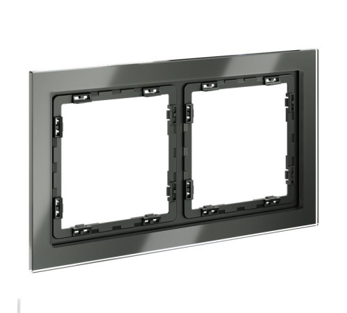 Рамка 2-м S70 стеклян. титан Voltum VLS110206