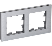 Рамка 2-м BRITE РУ-2-1-БрА металл алюм. IEK BR-M22-M-K47