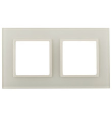Рамка 2-м 14-5102-02 стекло Elegance сл. кость+сл. кость ЭРА Б0034489