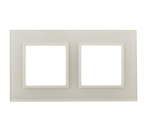 Рамка 2-м 14-5102-02 стекло Elegance сл. кость+сл. кость ЭРА Б0034489