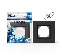Рамка 1-м Pixel IP44 карбон TOKOV ELECTRIC TKE-PX-RM1-C14-IP44