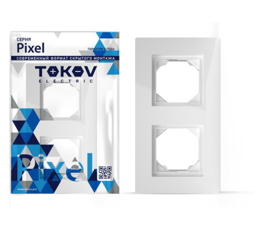 Рамка 2-м Pixel IP44 бел. TOKOV ELECTRIC TKE-PX-RM2-C01-IP44
