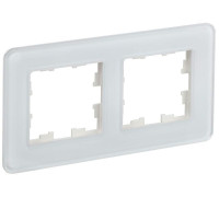 Рамка 2-м BRITE РУ-2-2-Бр стекло бел. RE IEK BR-M22-G-41-K01
