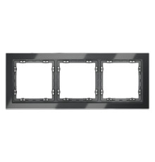 Рамка 3-м S70 стеклян. графит Voltum VLS110307
