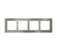 Рамка 4-м S70 стеклян. шелк Voltum VLS110404