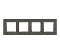 Рамка для розеток и выключателей ЭРА Elegance 14-5104-16 на 4 поста стекло титан Эра Б0065839