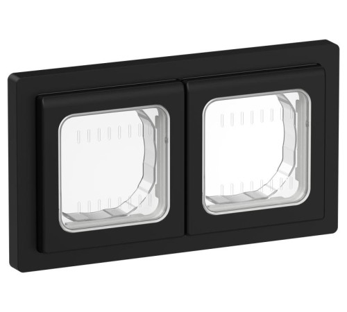 Рамка 2-м СП FLITE Рпро-2-55-ФлЧ IP55 черн. IEK FI-M20-32-55-K02