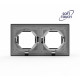 Рамка 2-м Pixel IP44 карбон TOKOV ELECTRIC TKE-PX-RM2-C14-IP44