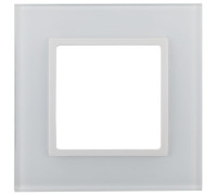 Рамка 1-м 14-5101-01 стекло Elegance бел.+бел. Эра Б0059166