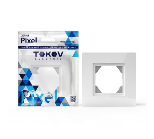 Рамка 1-м Pixel IP44 бел. TOKOV ELECTRIC TKE-PX-RM1-C01-IP44