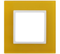 Рамка 1-м 14-5101-21 стекло Elegance желтый+бел. ЭРА Б0034476
