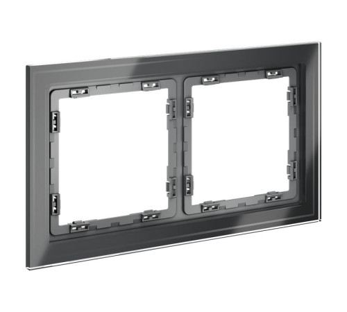 Рамка 2-м S70 стеклян. графит Voltum VLS110207