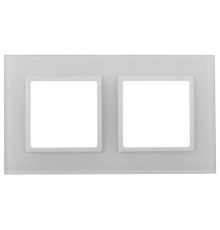 Рамка 2-м 14-5102-01 стекло Elegance бел.+бел. Эра Б0059168