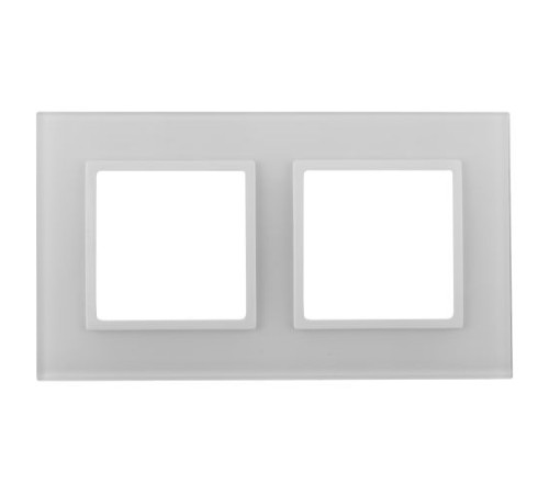 Рамка 2-м 14-5102-01 стекло Elegance бел.+бел. Эра Б0059168