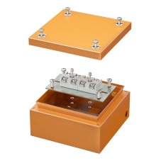 Коробка ответвительная FS 150х150х80мм 4р 450В 20А 10кв.мм нерж. контакт с гладкими стенками и клеммн. IP66 сталь. DKC FSK30410
