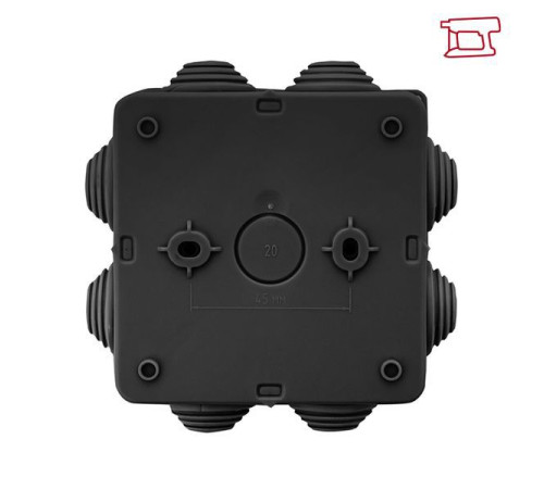 Коробка распаячная КМР-030-031 с крышкой наружная 85х85х40 8 мембранных вводов IP55 черн. EKF plc-kmr-030-031-b